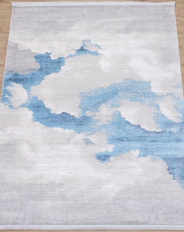 Ковер турецкий B236B Lite (Вискоза, синий, белый)