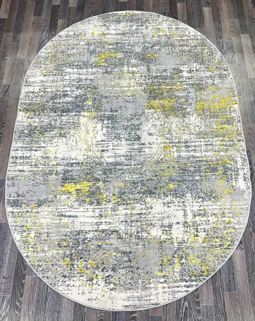 Ковер турецкий 0730A FAME овальный (Полиэстер, серый)