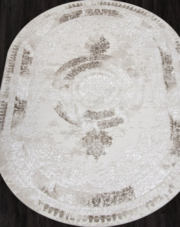 Ковер турецкий 04087A ARMINA (PP Heatset Высокоплотный, бежевый) овальный